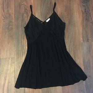 Black Sun Dress with Lace Details